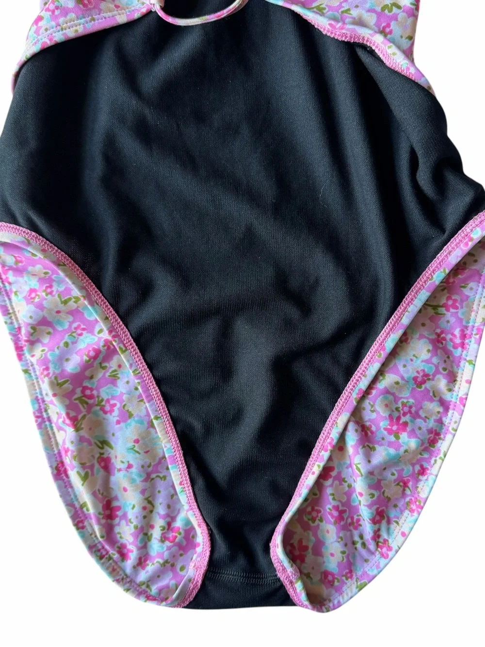 JOLYN Brandon Pink Floral One Piece Swimsuit Size 30 4/6 Open Back Training Swim